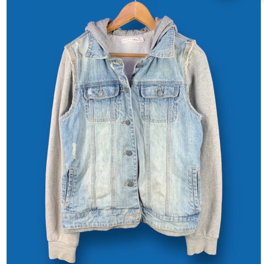 Vintage RVCA X Erin Wasson denim and leather jacket
